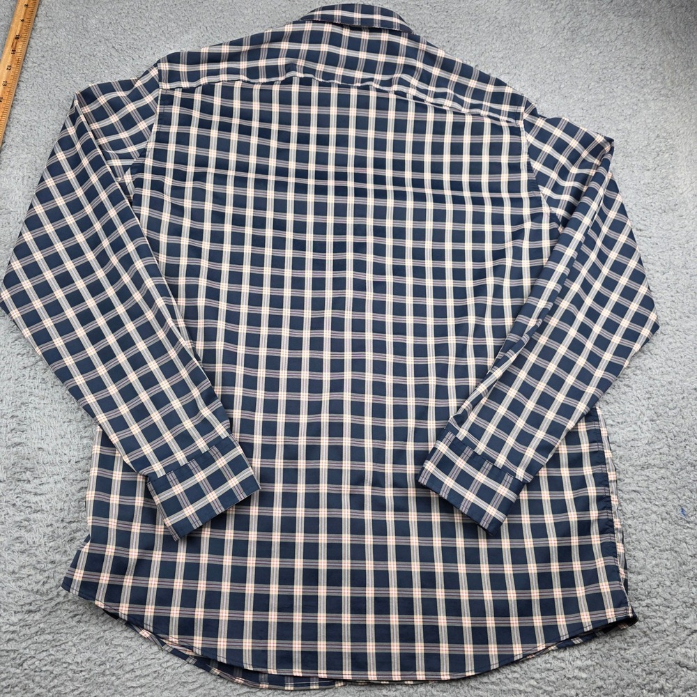 UNTUCKit‎ Dorin Button Up Mens XXL Tall Navy Plaid Long Sleeve - Picture 12 of 14